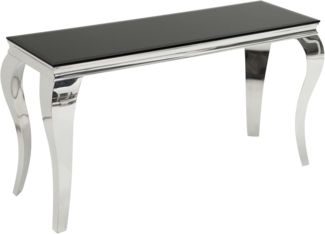 riess-ambiente Konsolentisch MODERN BAROCK 145cm schwarz, Tischplatte aus Opalglas · Edelstahl-Beine