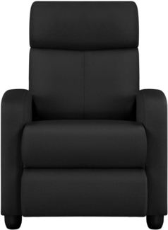 Yaheetech Relaxsessel Fernsehsessel Einzelsofa Ruhesessel mit Verstellbarer Beinablage Liegesessel aus Leinenstoff Schwarz