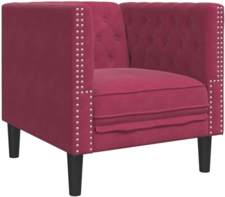 vidaXL Chesterfield-Sessel Weinrot Samt 372677