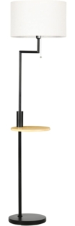 HOMCOM Stehlampe Stehleuchte mit Ablage USB-Anschluss, Weiß 40 x 40 x 168 cm
