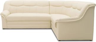 DOMO. collection Berlin Ecksofa, Sofa in L-Form mit Schlaffunktion, Eckcouch mit Federkern, 250 x 205 x 89 cm, Polsterecke in beige (creme)