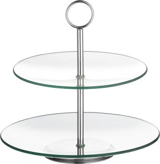 Esmeyer Etagere, Glas, transparent-Silber, 27 x 27 x 7 cm