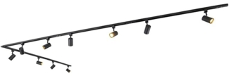 Qazqa Schienensystem-Sets Iconic jeana, 500 cm, (1-tlg), GU10, Schwarz, Modern, Aluminium, Deckenstrahler 10-flammig