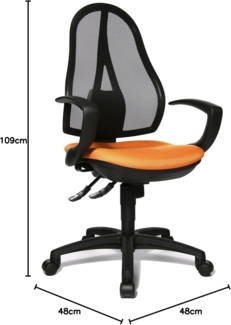 Topstar OP20QG04 Open Point SY, Bürostuhl, Schreibtischstuhl, ergonomisch, inkl. Armlehnen, Stoffbezug, orange