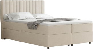 PANDA MÖBEL GmbH Boxbett Komfortables Boxbett EVEREST mit Bettkasten und Topper, 140x200, 160x200, 180x200, Boxbett mit Bettkasten und Topper