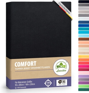 leevitex® Spannbettlaken Topperbezug Premium 170, Gummizug: Rundum-Gummizug, schwer und blickdicht, 100% Baumwolle, für Topper