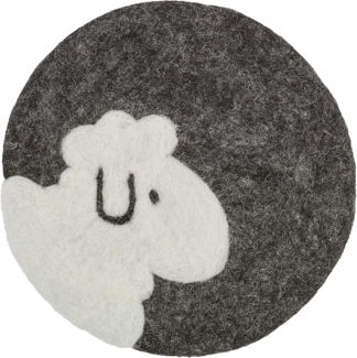 Untersetzer Schafwolle Filz "LANA" Schaf Schwarz Rund Cilio 470543