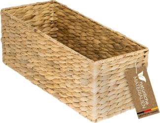 HMF Aufbewahrungskorb Badezimmer nachhaltige Aufbewahrungsbox geflochten aus Wasserhyazinthe (1 St), 38 x 15 x 14 cm, natur