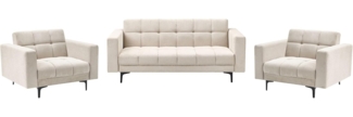 5-Sitzer Sofa Set Stoff beige Schlaffunktion ALNES