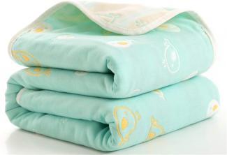 Hayisugal Kinder Decke 6-lagig Babydecke aus 100% Baumwolle - kuschelige Baumwolldecke Ideal als Kinderwagendecke, Erstlingsdecke, Bettdecke oder Kuscheldecke, Wal, 110x110 cm