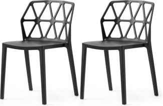 Connubia, 2 Stühle ALCHEMIA Polypropylen schwarz matt