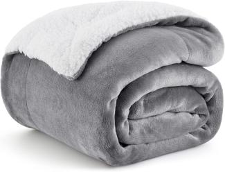 BEDSURE Kuscheldecke Fleece Grau 130x150cm