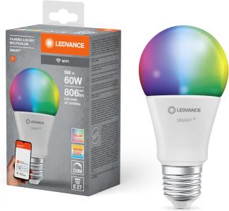 LEDVANCE E27 LED Lampe, Smart Home Wifi Leuchtmittel mit 9 W (806Lumen) ersetzt 60 W Glühbirne, dimmbar, RGBW Lichtfarbe (2700-6500K), kompatibel mit Alexa, google oder App, Lampen im 1er-Pack