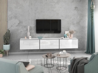 moebel-dich-auf Lowboard VARIANTO 4 (3 tlg, 228 cm breit, TV-Schrank bestehend aus 3 Schränken mit Klappe), stehend und hängend