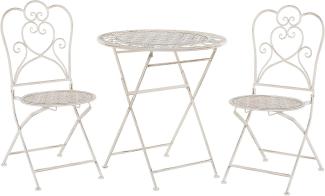 Bistro Set TRIESTE Metall Helles Beige