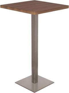 SixBros. Bartisch Stehtisch Bistrotisch Nussbaum Holzoptik 60x60x105 - M-BT60H/1432