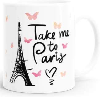 MoonWorks Tasse ''Kaffee-Tasse Take me to Paris Geschenk-Tasse für Frau Freundin Tasse einfarbig MoonWorks''