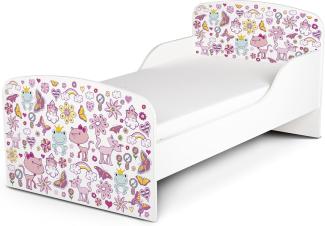 Leomark Kinderbett 70x140 cm, Rosa, mit Matratze und Lattenrost