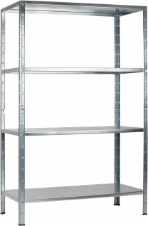 Schulte Fachbodenregal 900 x 1800 x 450 mm verzinkt mit 4 Böden aus Metall 65kg Fachlast