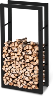 Kaminholzregal - Metall, Schwarz - BHT 60 x 125 x 25cm