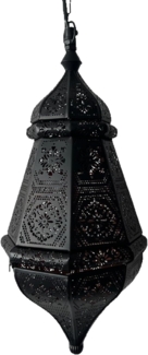 Marrakesch Orient & Mediterran Interior Pendelleuchte Leuchte Salma Schwarz, Orientalische Pendelleuchte aus Metall 40 cm, Handarbeit
