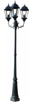 vidaXL Gartenlaterne 3-flammig 230 cm Dunkelgrün/Schwarz Aluminium 40243