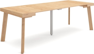 Skraut Home | Ausziehbarertisch | Multifunktionaler ausziehbarer | 220 | Für 10 Gäste | Hölzerne Beine | Moderner Stil | Eiche