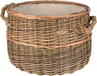 UNUS HOME Kaminholzkorb Korb Weide rund 2 Seilgriffe (1 St)