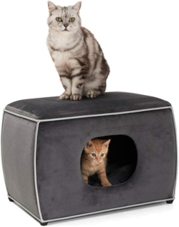 Canadian Cat Company Tierbett Nelson - grau, Stoff, Katzenbett, Kuschelhöhle für Katzen