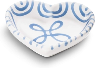 Gmundner Keramik Blaugeflammt,Herzschale (L:10cm)