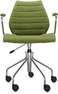 Kartell Maui Soft, Sessel ouf Rollen, Giftgrün