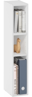 Furinno Fulda 3-stufiges, platzsparendes Aufbewahrungsregal, Bücherregal, 15 cm Breite, Weiß