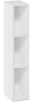 Furinno Fulda 3-stufiges, platzsparendes Aufbewahrungsregal, Bücherregal, 15 cm Breite, Weiß