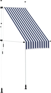 vidaXL Markise Einziehbar Handbetrieben 100 cm Blau/Weiß Gestreift 145829