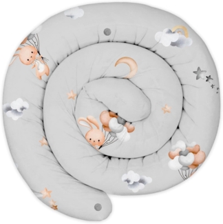 Totsy Baby XXL Bettschlange Bettkissen Stillkissen Bettrolle Bettkantenschutz Zierkissen Bettumrandung Schlange XL Handmade Kaninchen 200 cm Oeko-Tex-Zertifikat