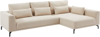 Vente-unique - Ecksofa - Ecke rechts - Strukturstoff - Beige - TILANIA