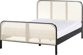 Bett mit Lattenrost Kiefernholz GONFARON 140 x 200 cm Schwarz