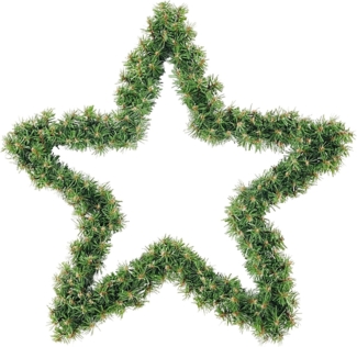 SALCAR 40 cm PVC Weihnachtsstern mit 200 grünen Zweigen - Realistische Weihnachtsdekoration für Kamin, Tür, Balkon oder Garten - Perfekt für Weihnachtsdekoration