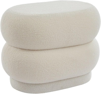 Vente-unique - Hocker - Bouclé-Stoff - Weiß - LECINIO