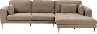 Ecksofa FLAM Stoff Hellbraun Linksseitig