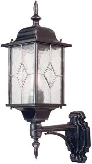 Elstead Lighting Wexford Outdoor 1-Light Wandleuchte Schwarz Silber E27 IP43