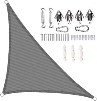 Sonnensegel Sonnenschutz HDPE Durchlässig UV Schutz grau 4,2 x 4,2 x 6 m