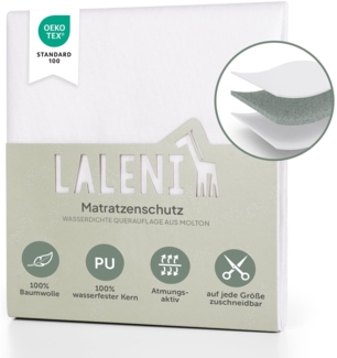 Laleni Inkontinenzunterlage wasserdicht & atmungsaktiv 70x100 cm für Babys | Molton Matratzenauflage 2er Set aus Baumwolle | Matratzenschoner | Inkontinenz Bettunterlage | Wickelauflage 70x100 cm