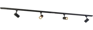 Qazqa Schienensystem-Sets Iconic jeana, 194 cm, (1-tlg), GU10, Schwarz, Modern, Stahl, Deckenstrahler 4-flammig