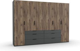 Kleiderschrank >Winnipeg< (B/H/T: 300x216x58 cm) in Graphit - 300x216x58 (BxHxT)