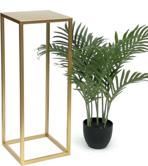 DanDiBo Blumenhocker Metall Gold Eckig 60 cm Blumenständer Beistelltisch 96506 M Blumensäule Modern Pflanzenständer Pflanzenhocker