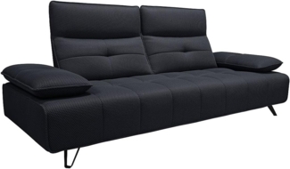 Vente-unique - Sofa 3-Sitzer mit verstellbarer Rückenlehne - 3D-Stoff - Anthrazitgrau - MERCOTA