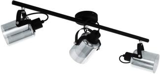 Eglo 99054 Rauchglas Spotleuchte BERREGAS schwarz-transparent L:77,5 B:11cm dimmbar