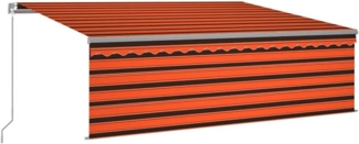 vidaXL Markise Manuell Einziehbar mit Rollo & LED 4x3 m Orange Braun 3069425