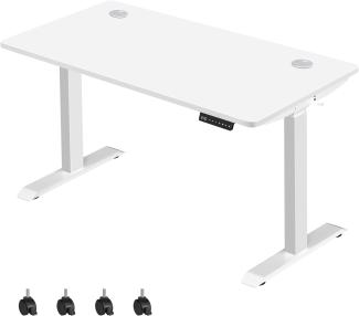 Songmics Elektrisch höhenverstellbarer Schreibtisch, 140 x 70 x (73-114) cm, weiß